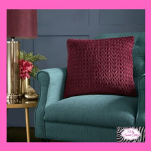 Load image into Gallery viewer, Amroy Filled Cushion In Wine By Laurence Llewelyn-Bowen